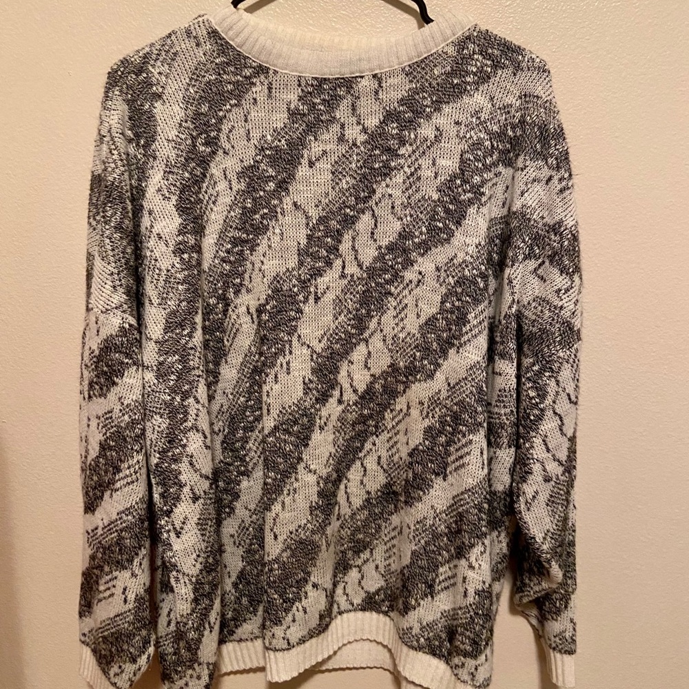 Gray and White Sweater